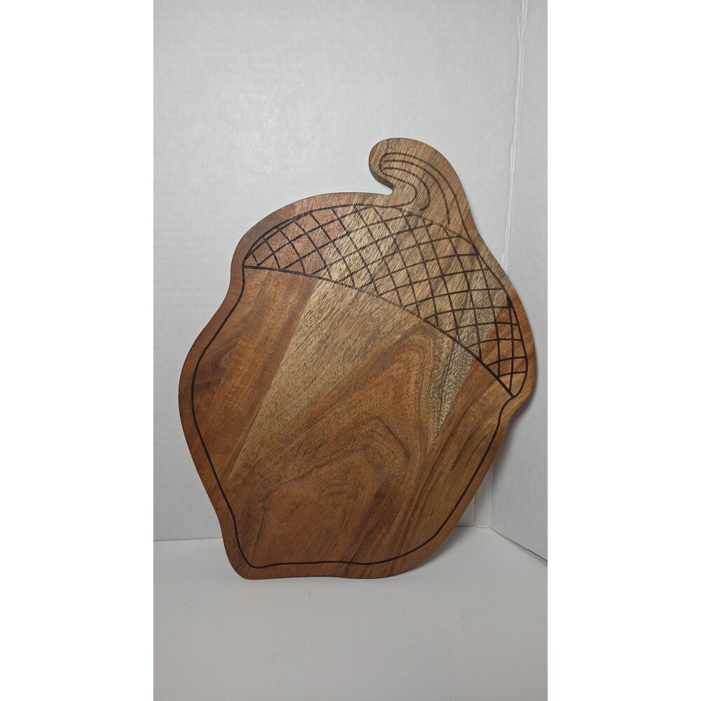 Acorn shaped wooden cutting board, serving tray